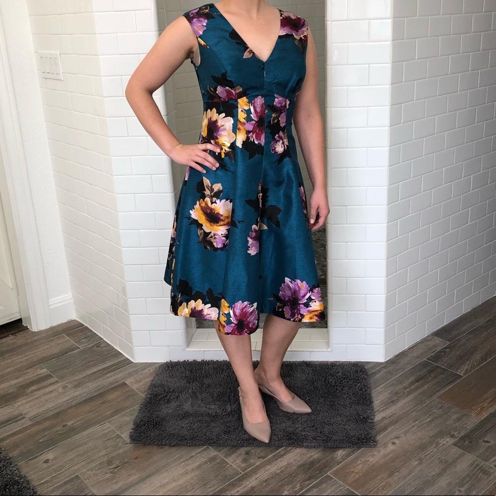 Blue Floral Cocktail Dress